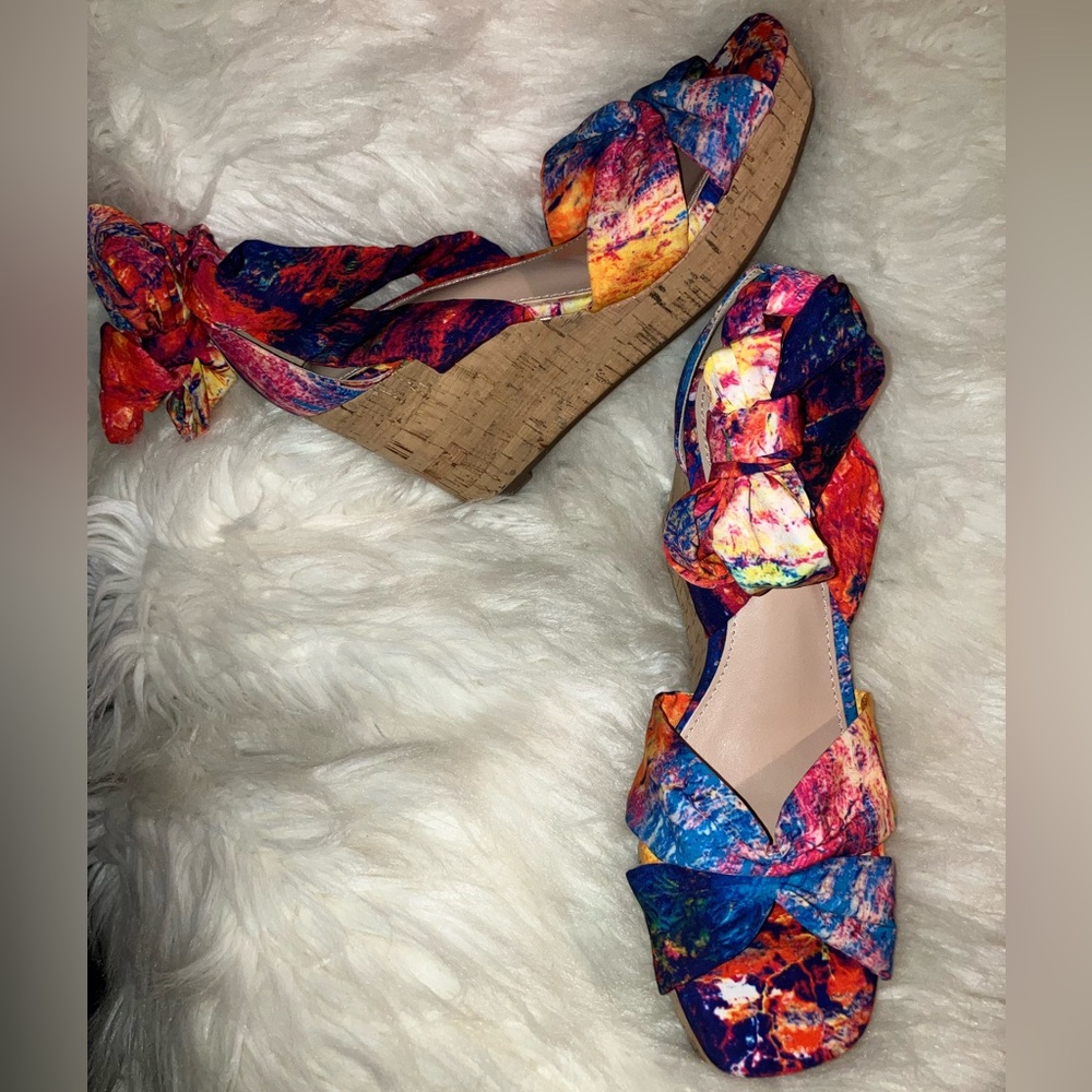 Impo Orabelle Women's Ankle Wrap Platform Wedge Memory Foam Sandals - Picture 14 of 15